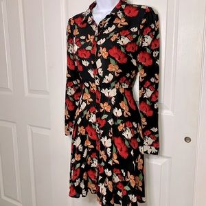 ZARA Floral Long Sleeve Dress
